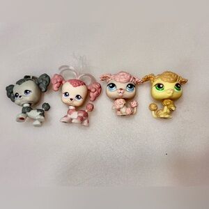 LPS Littlest Pet Shop Poodle Lot of 4 # 48 146 225 390 Pink Grey Dog puppies